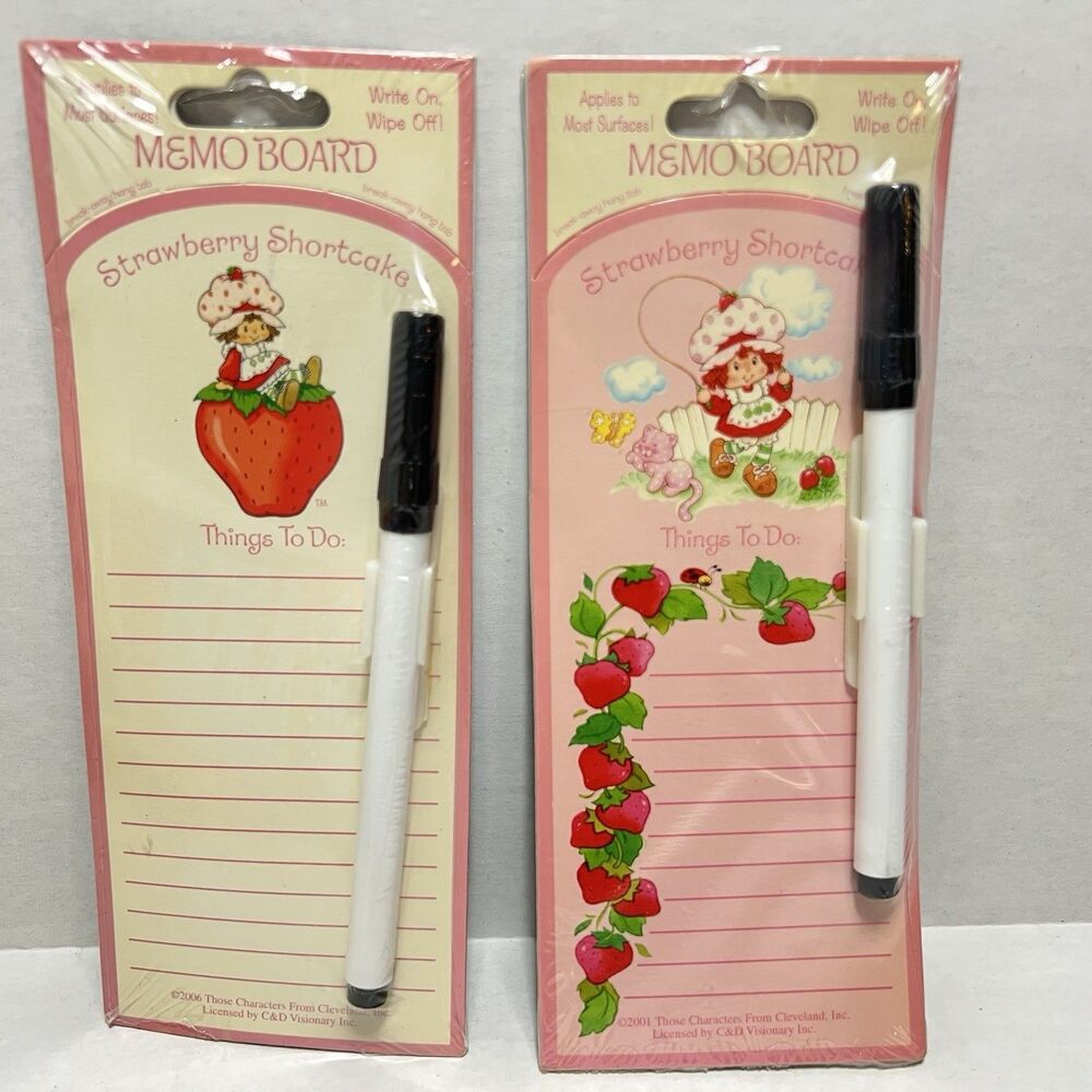 Strawberry Shortcake Things To Do Memo Board Write On Wipe Off Sealed VTG 2006